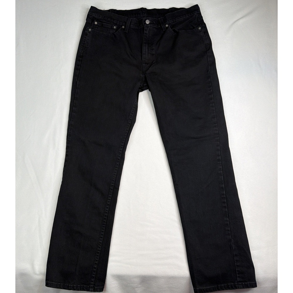 Levi's 514 Jeans Mens 38x32 Black Straight Fit Stretch Denim Pants